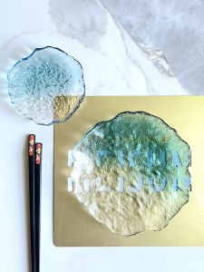 Breakfast Fruit Dessert Plate Iceberg Glass Western Style Home Use Dim Sum Cake Sweet Course Dish Japanese Pure Color Design