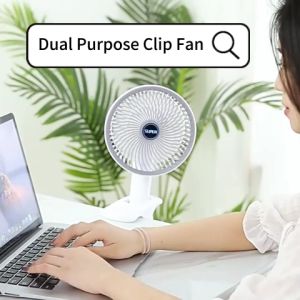 Ready Stock Multi 3 Blade Rechargeable Portable Mini Clip Fan Kipas Angin Klip Gantung Berdiri Cooling Adjustable Brushless Motor Detachable Grid Quiet Katil Lantai Rumah Pejabat Travel Senyap Indoor Outdoor Ringan Penjimatan Kuasa Office Study Bedroom