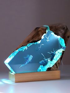 Hiện Đại Phong Cách Tối Giản Để Bàn Vật Dụng Trang Trí Gỗ Thật Nhựa Shipwreck Cá Mập Cá Voi Đại Dương Đèn Nghệ Thuật Trang Trí Nhà Quà Tặng