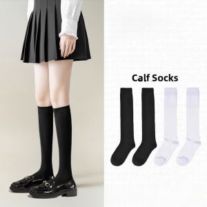 Black JK Long Tube Velvet Socks Thin Micro Pressure Slimming over Knee Leggings Spring Summer Womens Mid-Calf Velvet Socks
