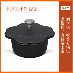Non-Stick Enamelless Cast Iron Pot Stove Top Gas Burner Rice Cooking Pot Slow Cooker Multi-Functional Kitchenware
