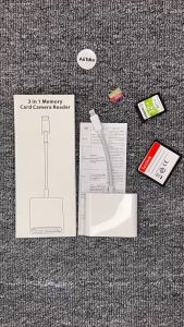 Lightning CF SD TF Card Reader for iPhone 14 pro max 13 12 11 3 in 1 Memory Card Adapter for iPhone xs xr 8 7plus iPad air Digital Camera Trail Game Camera Viewer Compact Flash