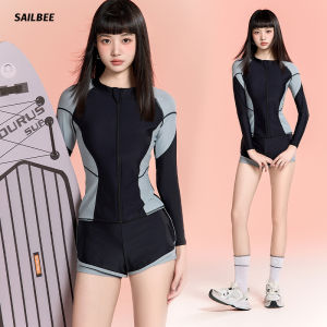 SAILBEE Swimsuit Womens Long-sleeved Long-pants split Swimwear Sun Protection Snorkeling Wetsuit Surfing Suit N236