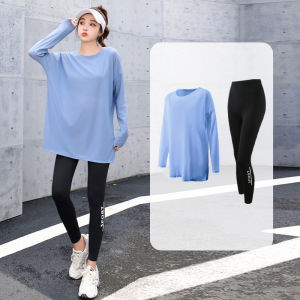 Summer Morning Run Fitness Clothing Set Professional Yoga Womens New Pilates Training Large Size Sports Long Sleeve Suit