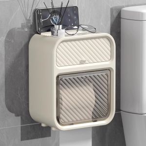 Bathroom Tissue Box Wall-Mounted Waterproof Toilet Paper Holder Roll Paper Storage Rack Toilet Accessories Chinese Style