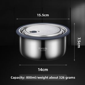 Korade | Food-Grade Stainless Steel Sealed Leakproof Round Food Container