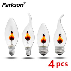 4PCS LED E14 E27 Edison bulb Candle Light Bulb Flame Effect Bulb 3W AC220V Decor Lighting Ampoule Candle Bulb Bedside Lamp