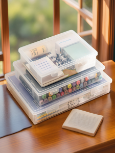 กล่องเก็บของใสแบบพับขวาง A4 สำหรับเรียงลำดับชิ้นส่วนฮีโร่ กล่องจัดระเบียบของเล่น กล่องจัดระเบียบอุปกรณ์สำนักงาน กล่องจัดระเบียบบันทึกการ์ตูน