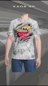 Kaos 3D 3 Dimensi As Rma Logo Robek Premium Bangkok Thailand