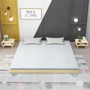 Tatami Solid Wood Bed 1.5 Rice Single Double 1.8m Deck Hard-Based Bed 1.2m Pine Bed Trundle Bed 1 Rice Bed Shelf