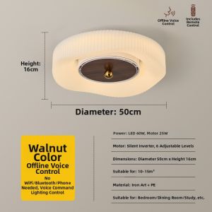 FANZHEN | Eye-Protecting Ceiling Fan Light Cream Style Invisible