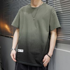 ROMON | Lomond Pure Cotton Short Sleeve T-Shirt Mens Summer Thin Ice Silk Round Neck Casual Gradient Loose Half Sleeve Top
