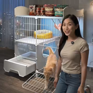 Cat Villa Cat Cage With Toilet Drawer-type Integrated Indoor Large Space Cat House Home Does Not Occupy Space