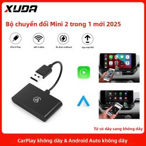 Hộp Thu Phát Không Dây & Có Dây 2 Trong 1 Carplay Android Auto Mini Đầu Nối USB/Type C Cắm Là Chạy Dành Cho Ô Tô