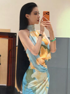 SHANGSHA | Autumn Floral Off-shoulder Vacation Dress