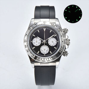 39.3mm Luxury Mens Business Watch VK63 Movement Sapphire Glass Ceramic Bezel VK63 Mens Watch Water-Resistant Watch