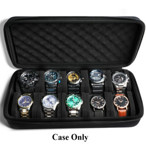 10 Slots Hard Shell Watch Storage Box Carry Case Display Organizer Watch Box Holder Display Cabinet Ideal for Gifts