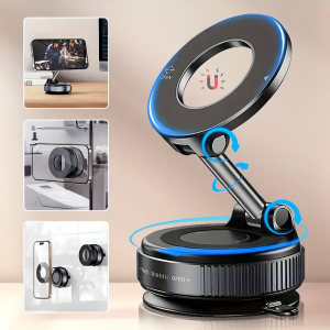 2025 New Model 360-Degree Rotating Alloy Magnetic Vacuum Suction Cup Car Phone Holder Portable New Design