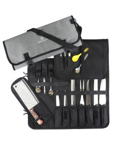 WESSLECO Chef Knife Bag Roll Carry Case Kitchen Cooking Portable Durable Storage Pockets