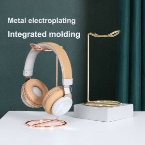 Metal Minimalist Desktop Headphone Stand Holder Integrated Forming Electroplating Iron Crafts Headphone Accessories