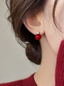 Pianist | Anti-Allergy Zircon Red Pearl Earrings