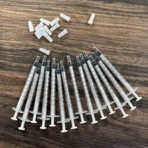 Bộ 50 Ống Tiêm Kèm 50 Nắp Trắng - 4 Kích Cỡ 1ml/3ml/5ml/10ml Kim Truyền Chất Lỏng Dùng Trong Phòng Thí Nghiệm Cho Ăn Động Vật Bơm Mực & Keo Tưới Cây
