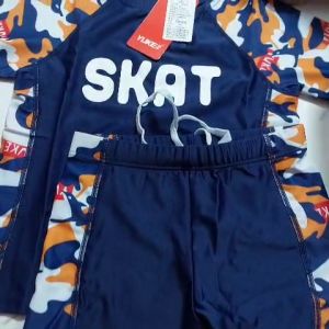 Đồ Bơi Cho Bé Trai Đi [XẢ KHO] Bộ 2 Mảnh Cho Trẻ Em Tay Ngắn Yuke Thơm Mát Mịn (10-30kg) - Đồ Bơi Mít Châu