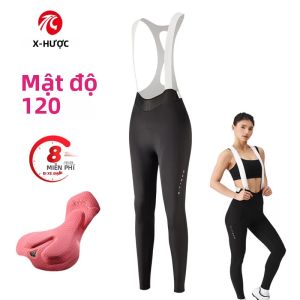 Quần Bib Đi Xe Đạp Dành Cho Nữ X-TIGER Quần Bó Xe Đạp Có Mật Độ 120 Chống Sốc Thoáng Khí Quần Dài Có Dây Thun Ở Eo MTB Dành Cho Đi Xe Đạp Đường Dài