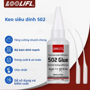 LOOLIFL 502 Keo Siêu Dính Nhanh Khô Keo Cyanoacrylate 20ML Liên Kết Mạnh Mẽ Cho Da Cao Su Thủy Tinh Gỗ Kim Loại-Dụng Cụ Keo Dạng Lỏng
