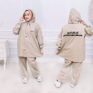 Jas Hujan Raincoat Pria Wanita Dewasa Setelan Baju Celana Terbaik Tebal Elastis Anti Rembes by Akula