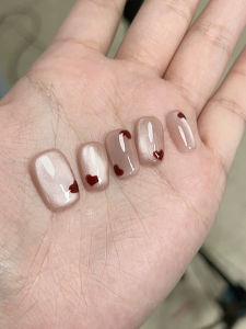 Handmade Wearable Short Nail Art Pieces New Year Design Premium Quality Manicure Stickers Easy to Apply Chinese Brand