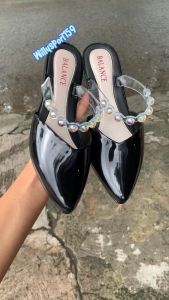 Sandal Wanita Karet Sepatu Jelly Bustong Glossy Tali Mutiara Import Fashion Trendi