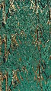 Heavy Embossed Gold Jacquard Fabric Vintage Dress Material Sewing Decorative Textile