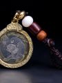 Personalized Coin Pendant Keychain Silver Dollar Shell Necklace Zodiac Commemorative Coin Holder Head Keychain Pendant. 
