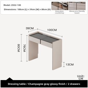 Italian Luxury Minimalist Eight-Drawer Dressing Table