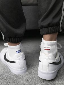 Zimue Mens Cotton Socks Anti-Odor Absorbent Mid-Calf Short Socks Breathable White Mens Socks Simple Style for Autumn Winter