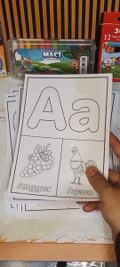 30 Lembar Kertas Mewarnai Anak A5 / Coloring / Sketsa Tema Abjad