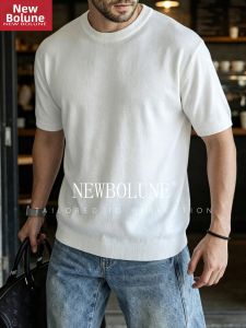 NEW BOLUNE | Áo Thun Knit Lụa Phong Cách Retro Đẹp