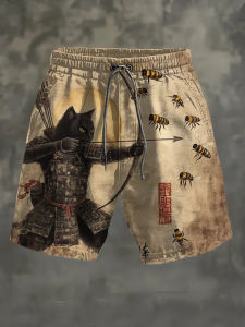 Bandai | 2026 Summer Hot Selling Fashion Personality Japanese Sagittarius Cat Style 3D Printed Street Shorts Loose Casual Y2k Shorts