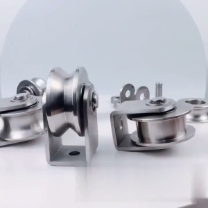 304 Stainless Steel Sliding Gate Roller Wheel Heavy Duty Gate Bearing For Sliding Gate v u Groove Roller For Sliding Gate Roller Wheel v u Groove Heavy Duty Sliding Door Roller Set