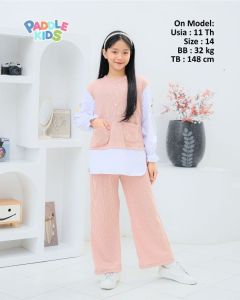 Setelan Anak Perempuan Remaja Paddlekids Oneset Blossom Set Kulot Waffle Cewek Remaja
