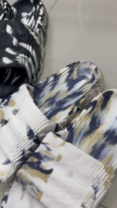 K รองเท้าแตะ รองเท้าแบบสวม แตะแบบสวม รุ่น WF-ZM6031-1A Size 40-45 สี สี ขาวกรมกากี ดำกากี ดำขาว