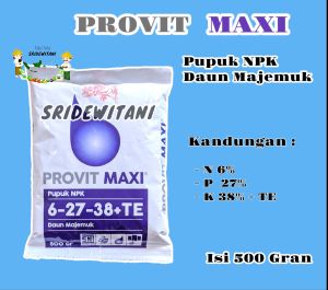 Pupuk NPK PROVIT MAXI 500 gram Kemasan Pabrik MEROKE TETAP JAYA