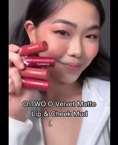 O.TWO.O Velvet Matte Liptint Lip & Cheek Mud Lip Gloss Lipstick Cerianti Lynn Design