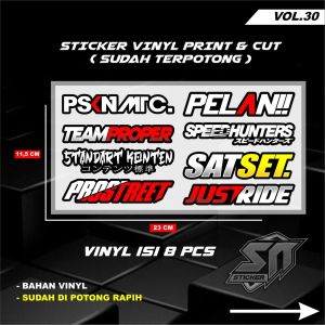 Paket Stiker Racing Vinyl Print & Cut Stiker Motor Sticker VIRAL 30-34