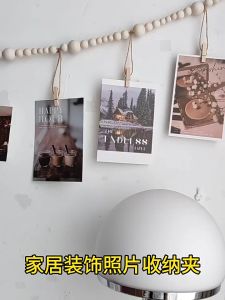 Photo Display Wall Hanging Decor Clip Picture Holder Boho Wooden Bead Memory Collection String Ropes