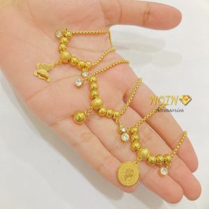 Gelang Titanium Serut Wanita Koin Butterfly Gold Korean Style
