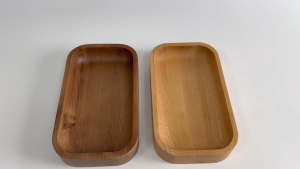 Đĩa gỗ chữ nhật bo góc dài 24cm điểm nhấn trang trí tinh tế phù hợp không gian ấm cúng và hiện đại