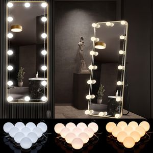 10/12LED Hollywood Vanity Mirror LightsUSB Dimmable Makeup Lamp Kit with Suction CupWarm White Neutral Lighting for Bedroom