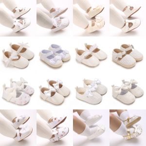 Baby Girl Cotton Shoes Retro Spring Autumn Toddlers Prewalkers White Cotton Baptism Shoes Infant Soft Bottom First Walkers 0-18M